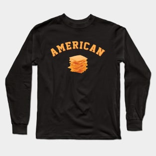 American cheese funny college team logo Long Sleeve T-Shirt